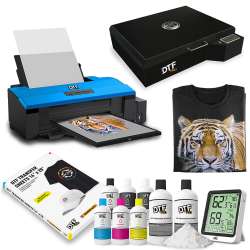 INSPIRE SERIES BUNDLE: DTFPRO INSPIRE 1800 DTF Printer (Direct to Film Printer) - includes RIP Software with 40pct Faster RIPBOOST, 6 Liters DTF ink, 3.5lb DTF Powder, 200 DTF Sheets, Training and Onboarding, DTF Heat Station V2)